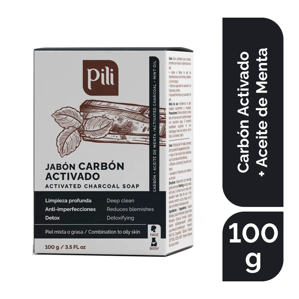 PILI ACTIVATED CHARCOAL SOAP BAR 3.5 OZ
